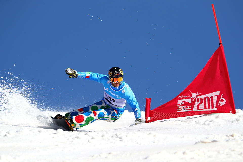 Aaron March competes in Freestyle Ski and Snowboard World Championships