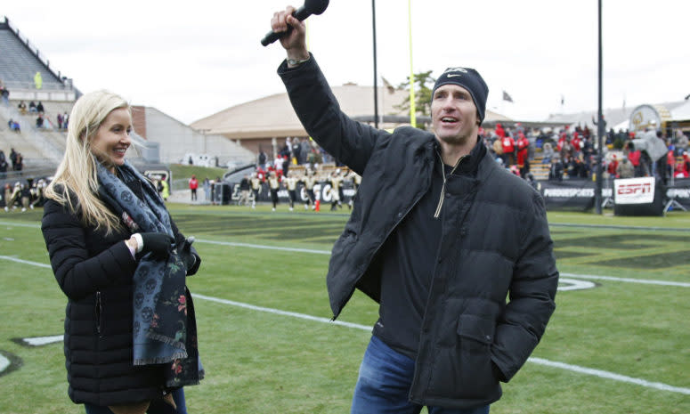 drew brees and his wife brittany brees at purdue