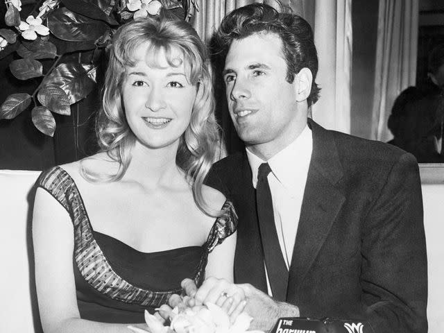 <p>Bettmann</p> Diane Ladd and Bruce Dern at the The Harwyn Club in New York in 1960.