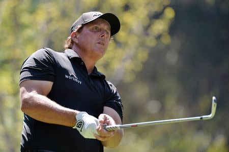 Mar 4, 2018; Mexico City, MEX; Phil Mickelson plays his shot from the seventh tee during the final round of the WGC - Mexico Championship golf tournament at Club de Golf Chapultepec. Orlando Ramirez-USA TODAY Sports