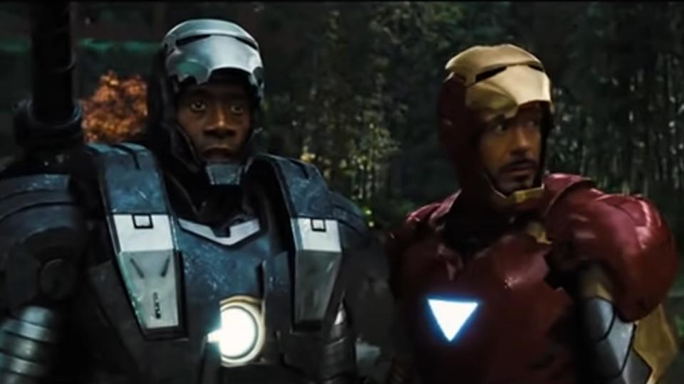 Don Cheadle and Robert Downey Jr. in Iron Man 2