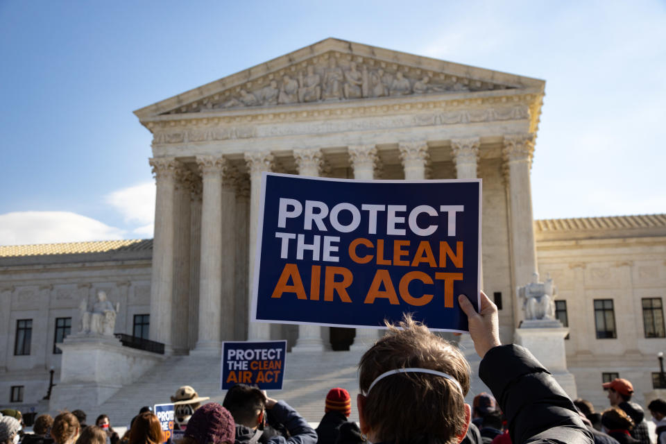 Climate change activists at the Supreme Court