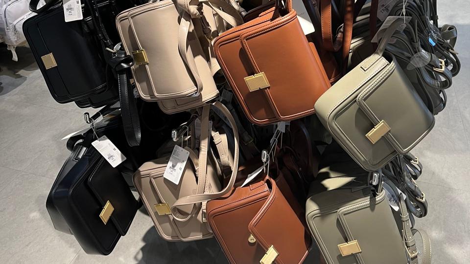 The £10 Primark Celine Box bag dupe in black, taupe, tan and khaki