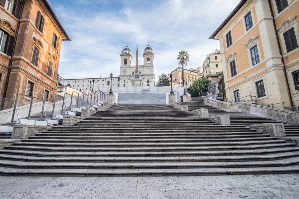 The Spanish Steps in Rome, empty