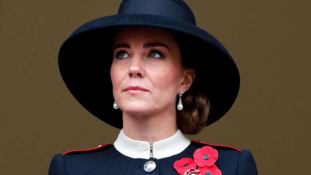 london, united kingdom november 14 embargoed for publication in uk newspapers until 24 hours after create date and time catherine, duchess of cambridge attends the annual remembrance sunday service at the cenotaph on november 14, 2021 in london, england photo by max mumbyindigogetty images