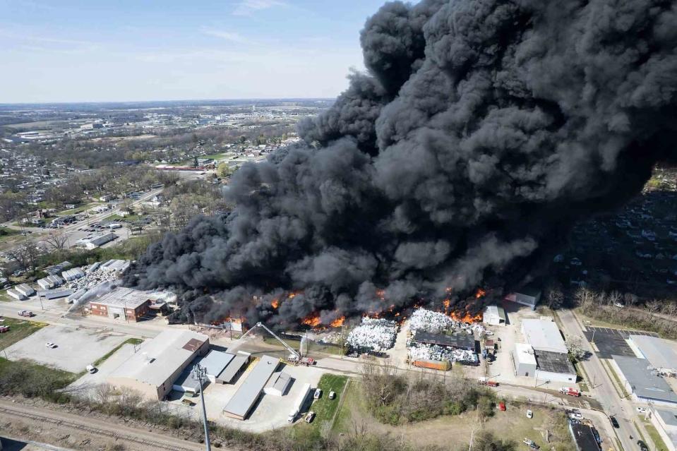 Kevin Shook/Global Media Enterprise The Indiana recycling plant fire