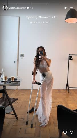 Victoria Beckham Accessorized Her Naked Dress With Crutches