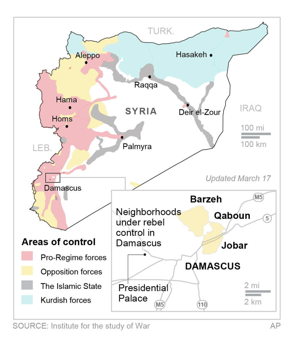 Map shows areas of control.; 2c x 5 inches; 96.3 mm x 127 mm;