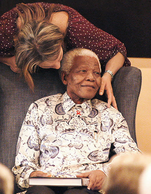 Zelda la Grange with Nelson Mandela.