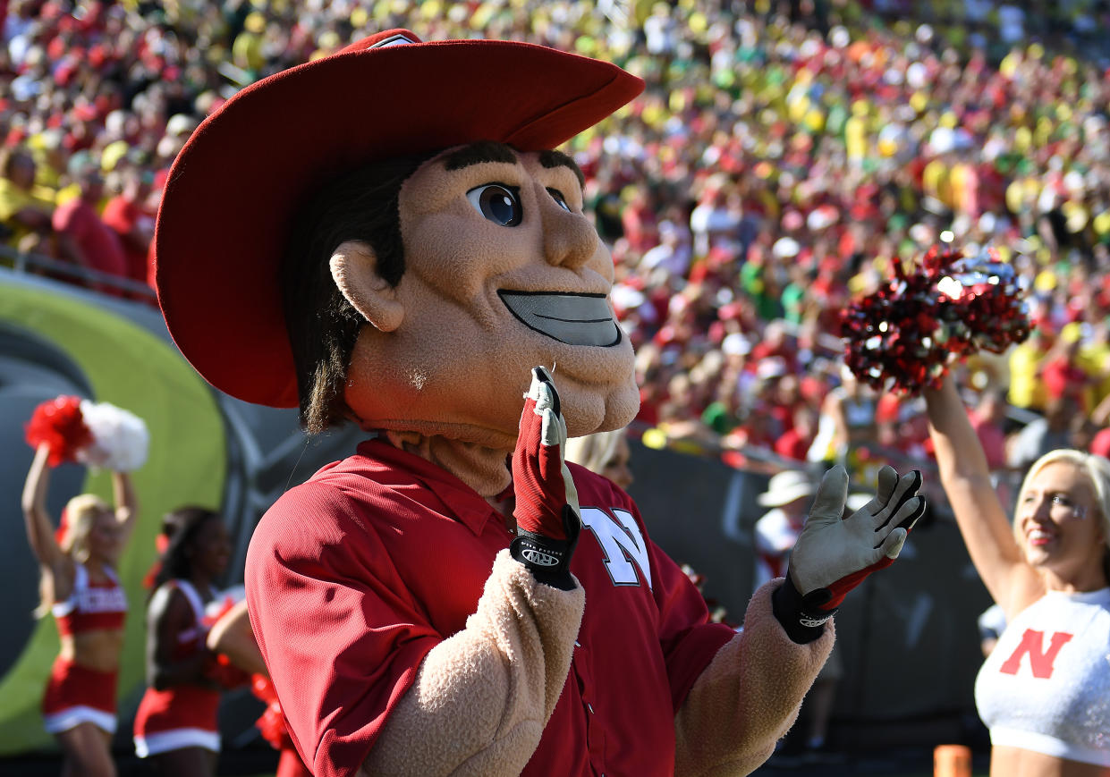 Herbie Husker would look good with money-themed cleats. (Getty)