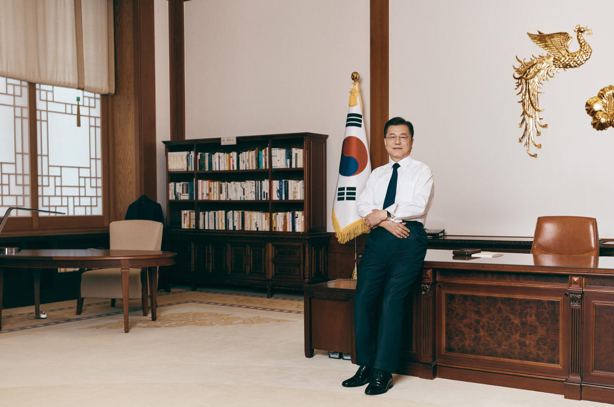 South Korean President Moon in his official residence on June 9, 2021.