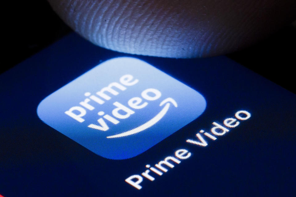 BERLIN, GERMANY - APRIL 22: The logo of the online video library Amazon Prime Video is shown on the display of a smartphone on April 22, 2020 in Berlin, Germany. (Photo by Thomas Trutschel/Photothek via Getty Images)