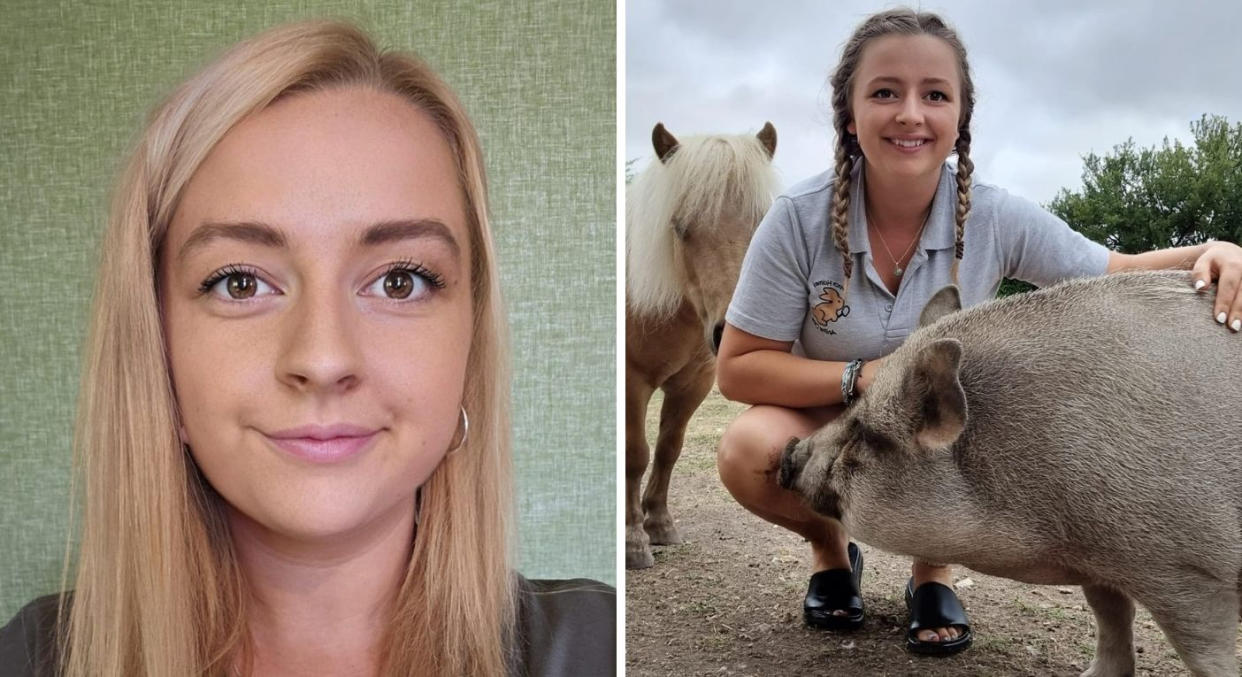 Eleanor Bell set up her own animal sanctuary on her parents' land during a 'hypomanic' phase in her teens, which she still runs today alongside a full-time job. (Supplied)