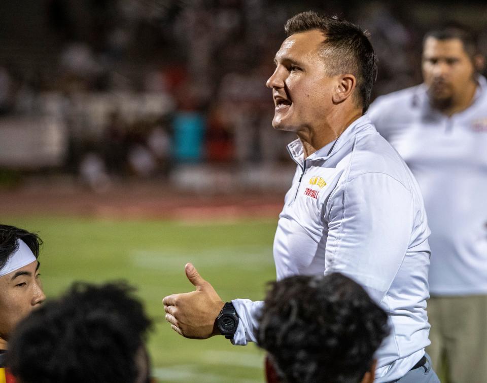 Palm Desert head coach Shane McComb, shown here at Palm Desert High School on Thursday, Aug. 18, 2022, leads his team into the playoffs for the sixth consecutive year.