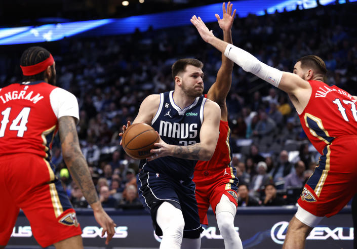 Luka Doncic was ruled out with a right heel contusion on Thursday night, just days after he returned from a right ankle injury.