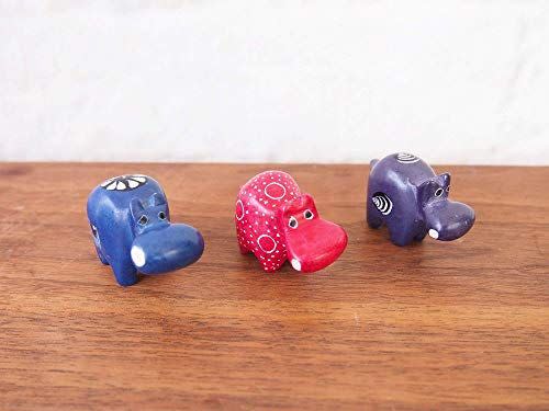 7) African Soapstone Mini Hippo Trio