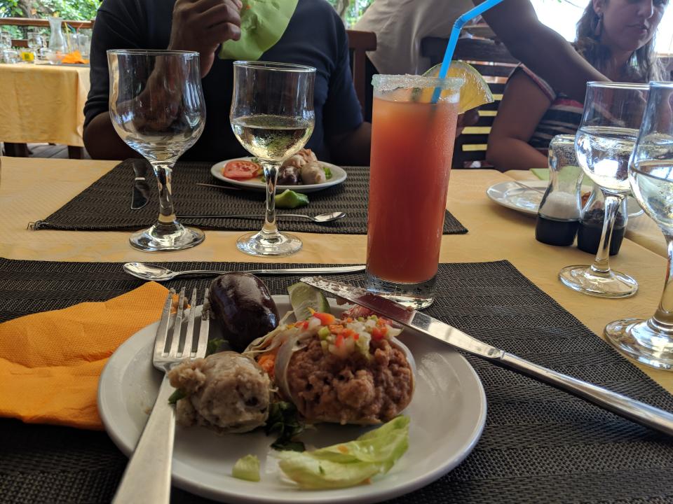 A locally sourced creole menu at Le Restaurant Panoramique