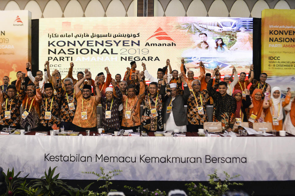 Amanah leaders take a group photo after the Amanah National Convention in Shah Alam December 8, 2019. — Picture by Miera Zulyana