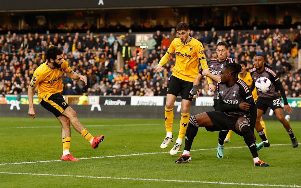 Wolverhampton Wanderers' Rayan Ait-Nouri scores their first goal