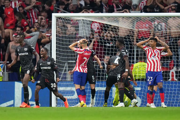 La reacción de los jugadores a la increíble definición del partido entre Atlético Madrid y Bayer Leverkusen