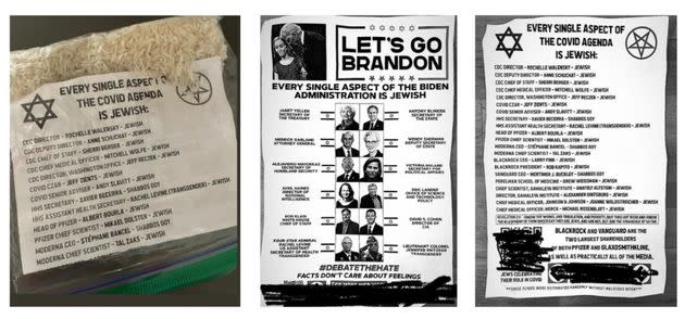 Antisemitic fliers distributed around Napa, California, earlier this week.  (Photo: Hardy Wallace)