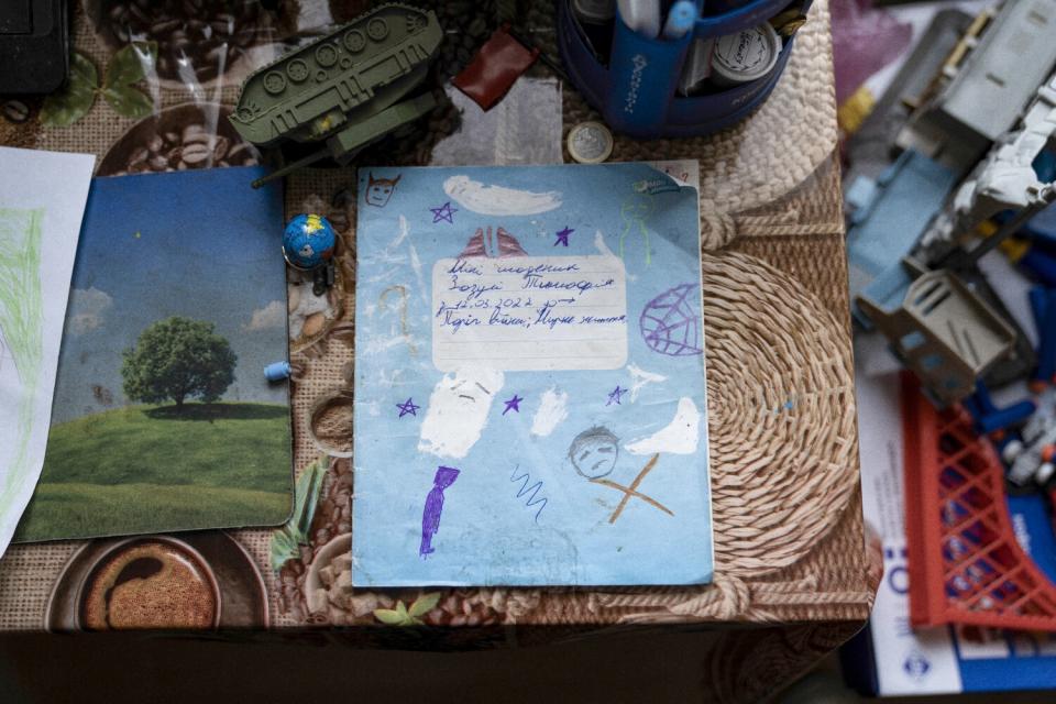 The diary of Tymophiy sits on a table at his family's home