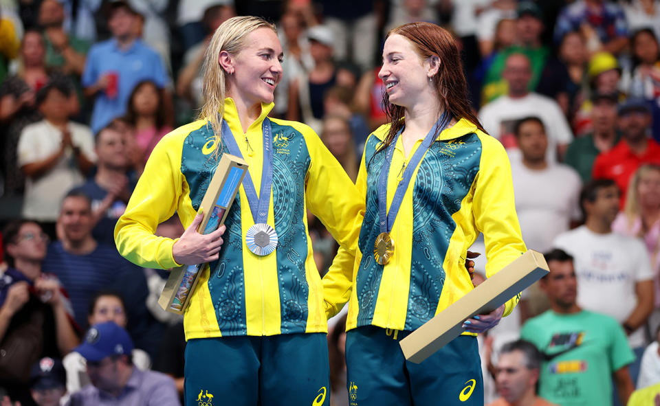 Ariarne Titmus and Mollie O'Callaghan.