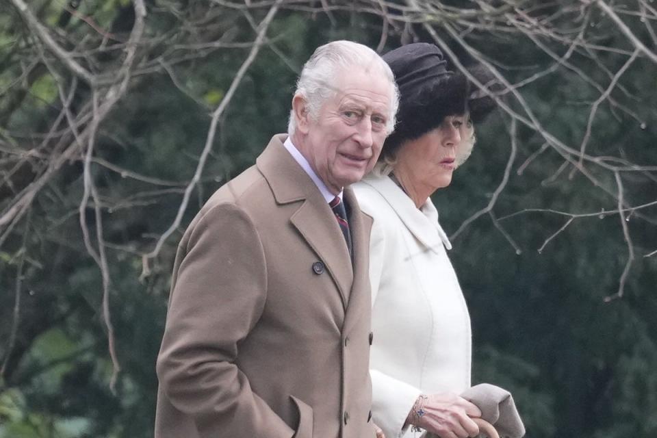Charles and Camilla attend a Sunday church service in Sandringham (PA)