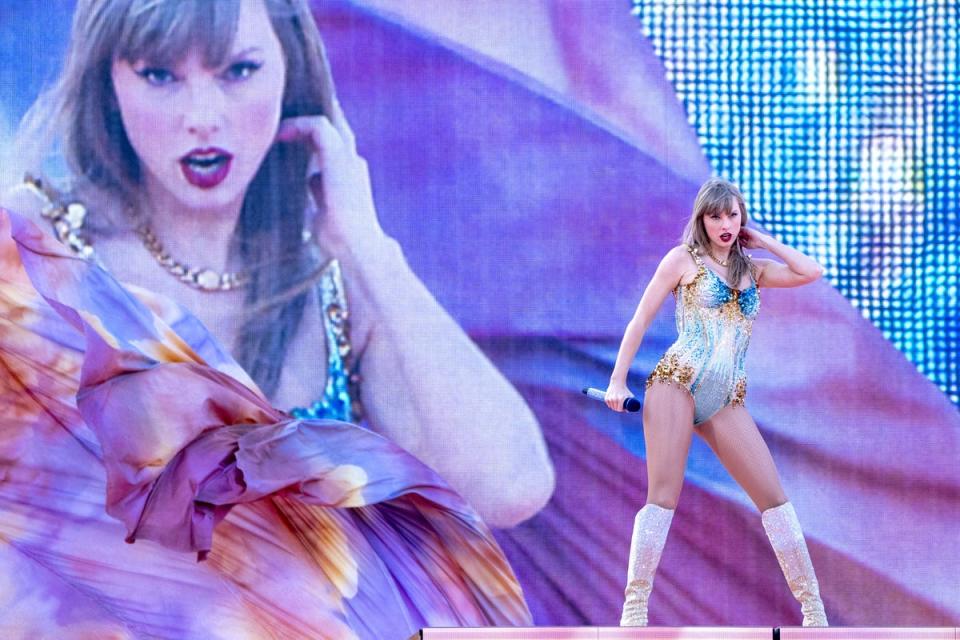 Taylor Swift performing on her Eras Tour at Edinburgh (PA Wire)