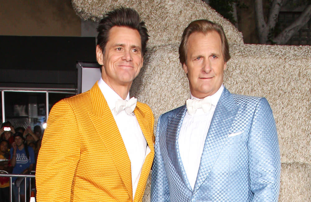 Jim Carrey and Jeff Daniels at the Dumb and Dumber To premiere credit:Bang Showbiz