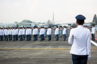 <p>RSAF troops taking part in the parade rehearsal on 28 August. (PHOTO: Dhany Osman / Yahoo News Singapore) </p>