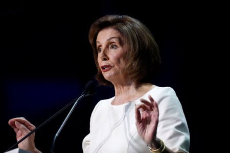 FILE PHOTO: House Speaker Nancy Pelosi (D-CA) speaks during the California Democratic Convention in San Francisco