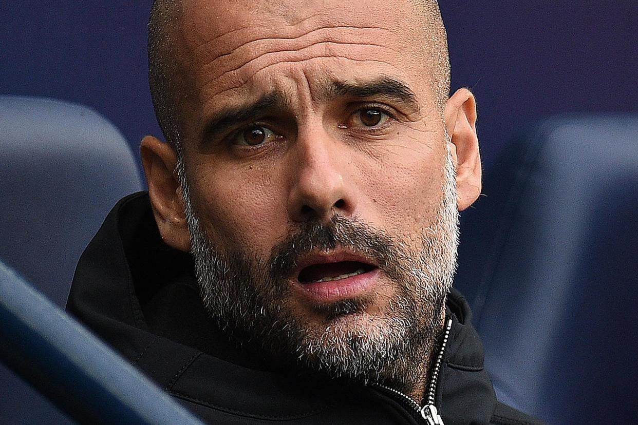 Unbeaten: Guardiola's side have won eight and drawn one of their league games: AFP/Getty Images