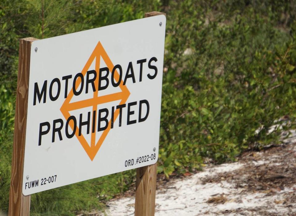 Powerboats are forbidden to beach in a zone of Greer Island just east of the Longboat Pass bridge.