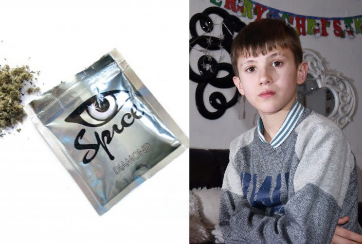 Jamie Poulton, 13, is addicted to Spice (Picture: SWNS)