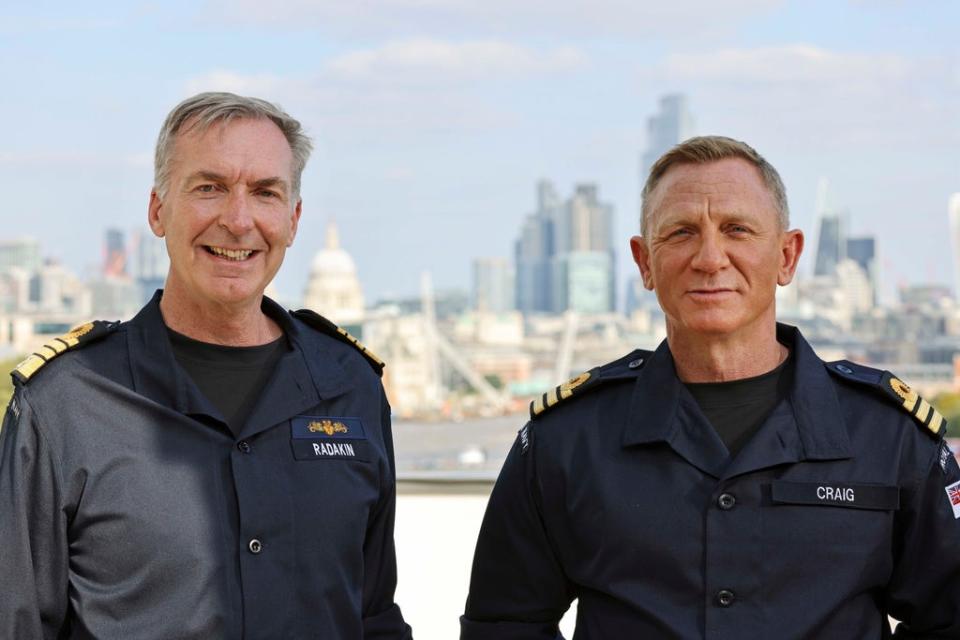 Craig with head of the Royal Navy, First Sea Lord Admiral Sir Tony Radakin (PA)