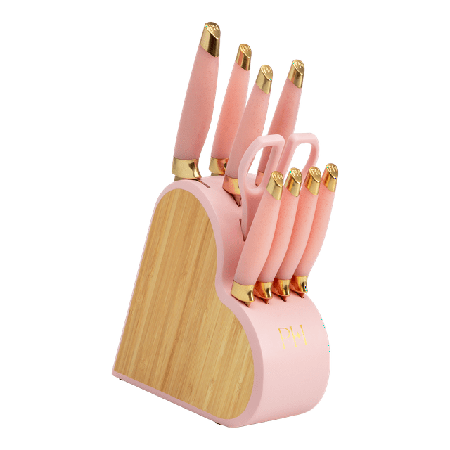  Paris Hilton Knife Block Set with Fan Style Clear