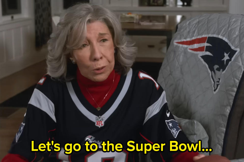 Lily saying Let's go to the Super Bowl