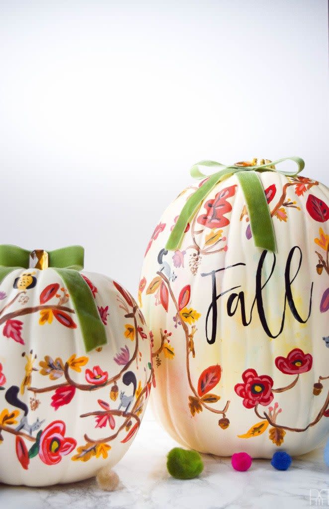 DIY Painted Fall Pumpkin