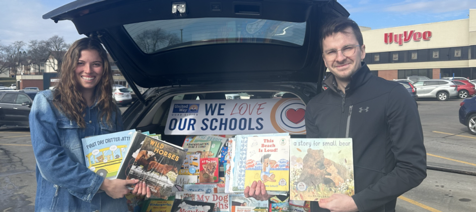 United Way helped coordinate a book drive at area Hy-Vee stores that collected 20,000 donated books.