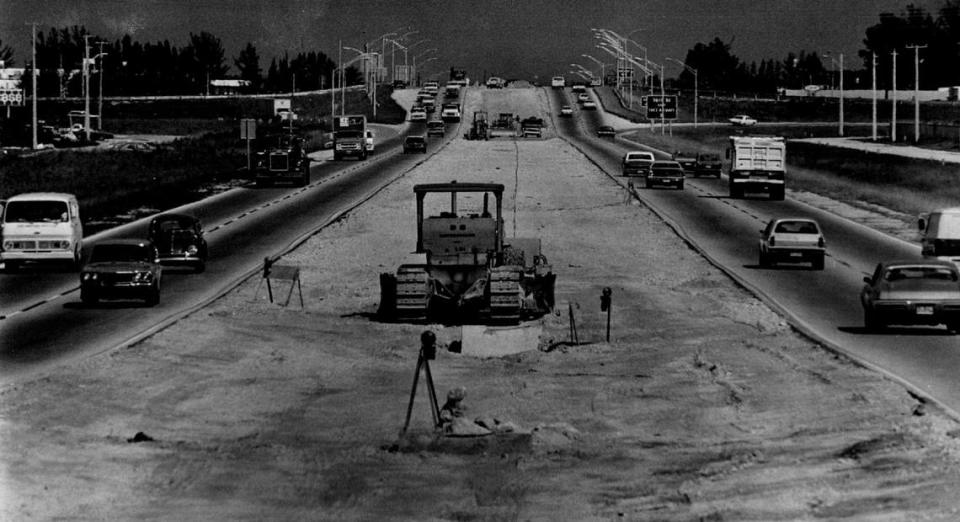 Widening of Palmetto Highway Expressway in 1973.