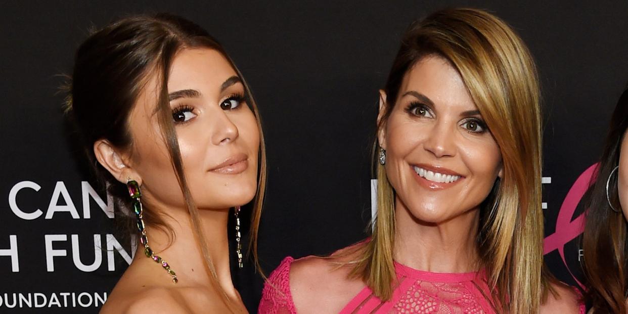 Actress Lori Loughlin poses with her daughter Olivia Jade Giannulli, left, in February.