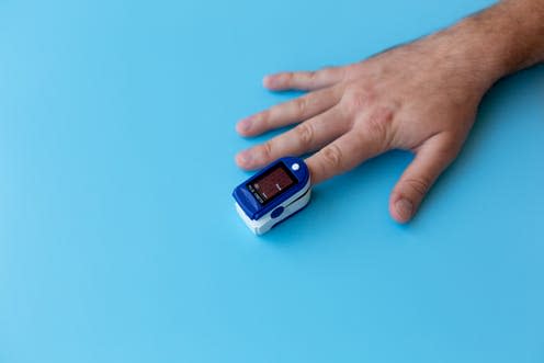   <span class="attribution"><a class="link " href="https://www.shutterstock.com/image-photo/pulse-oximeter-on-male-finger-man-1710553552" rel="nofollow noopener" target="_blank" data-ylk="slk:Klimamarina/Shutterstock;elm:context_link;itc:0;sec:content-canvas">Klimamarina/Shutterstock</a></span>