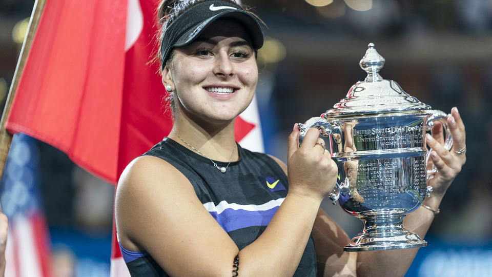 Bianca Andreescu, pictured here after her win in the US Open final.