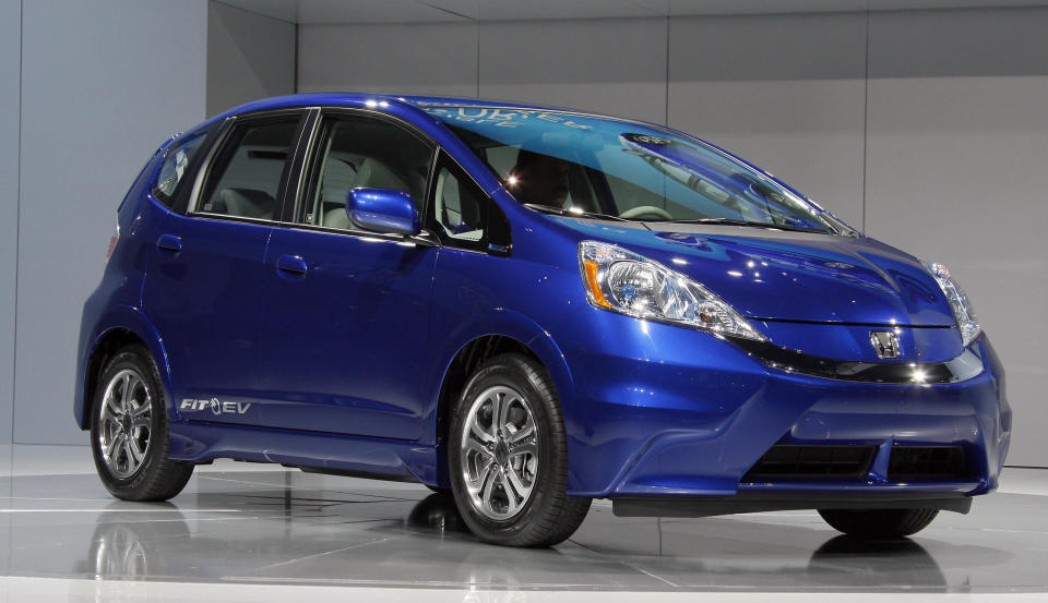 The 2014 <a href="http://autos.yahoo.com/honda/fit-ev/" data-ylk="slk:Honda Fit EV;elm:context_link;itc:0;sec:content-canvas" class="link ">Honda Fit EV </a>starts at $36,625.