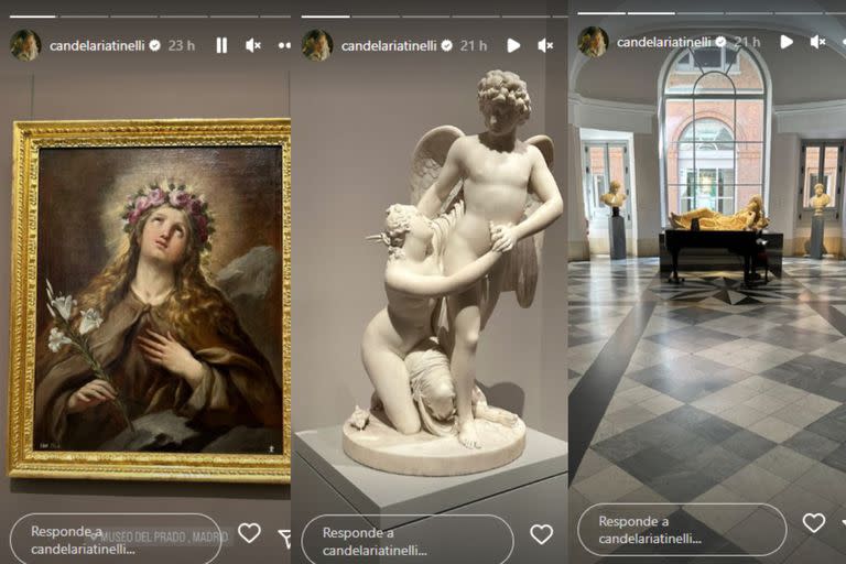 La hija del conductor fue a ver arte al Museo del Prado (Foto Instagram @candelariatinelli)