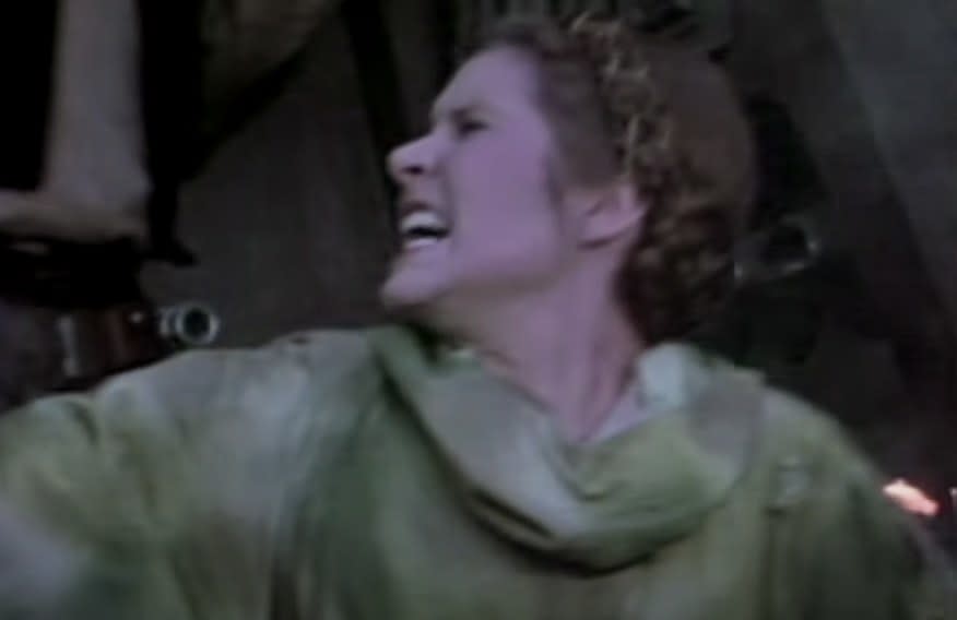 Princess Leia grimacing