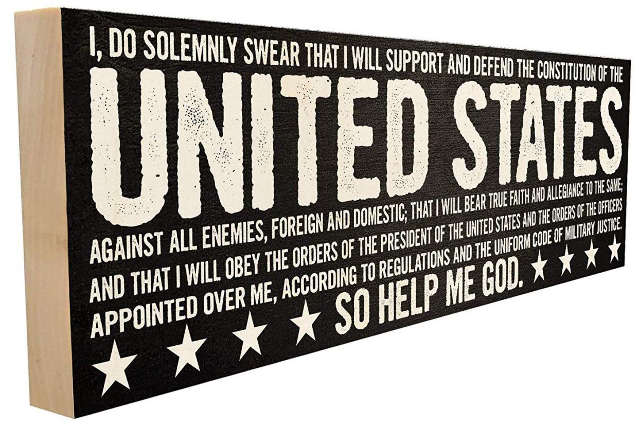 oath of enlistment placard