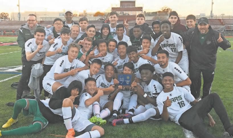 The East Brunswick boys soccer team won the Central Group IV sectional title with a 1-0 victory over Hunterdon Central on Thursday, Nov. 8, 2018.