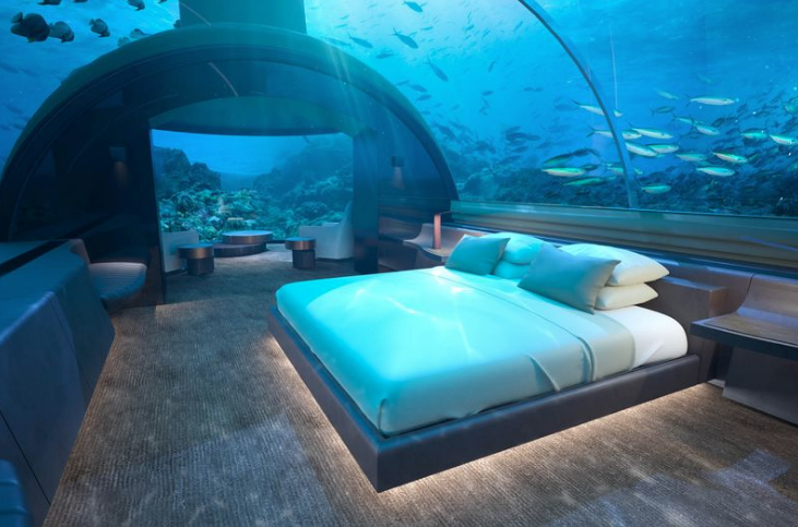 La habitación de Muraka, debajo del mar.Fuente: Conrad Maldives Rangali Island